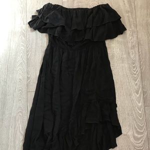 Black strapless dress